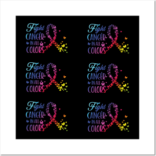 Fight Cancer in all colors Breast Cancer Awareness Mental Health Autism Awareness Posters and Art